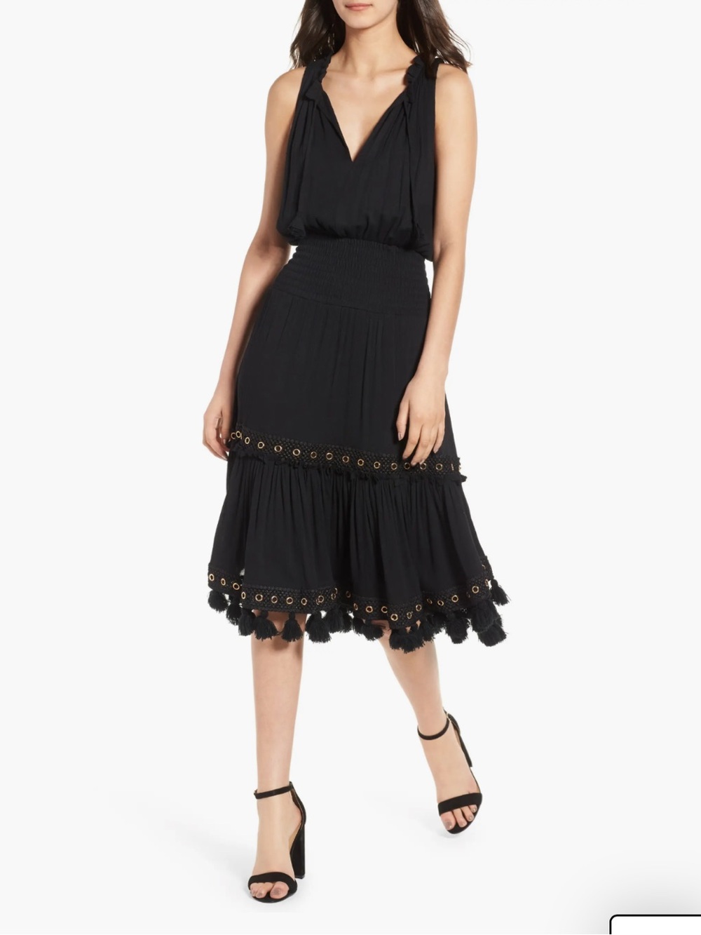 Misa Los Angeles Zelda Midi Dress in Black Medium